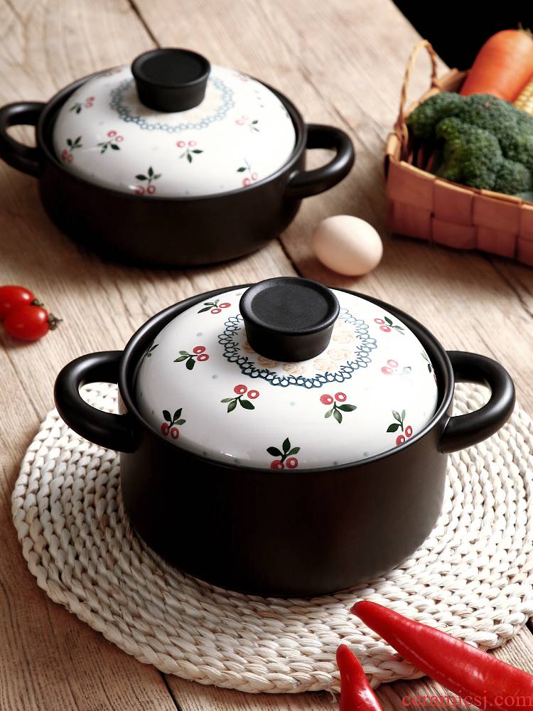High temperature resistant soup rice casseroles Korean household gas buner for gas flame in clay pot soup small ceramic light saucepan