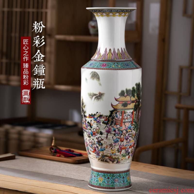 Jingdezhen archaize enamel pottery and porcelain vases, flower arrangement of Chinese style living room porch floor furnishing articles TV ark, adornment