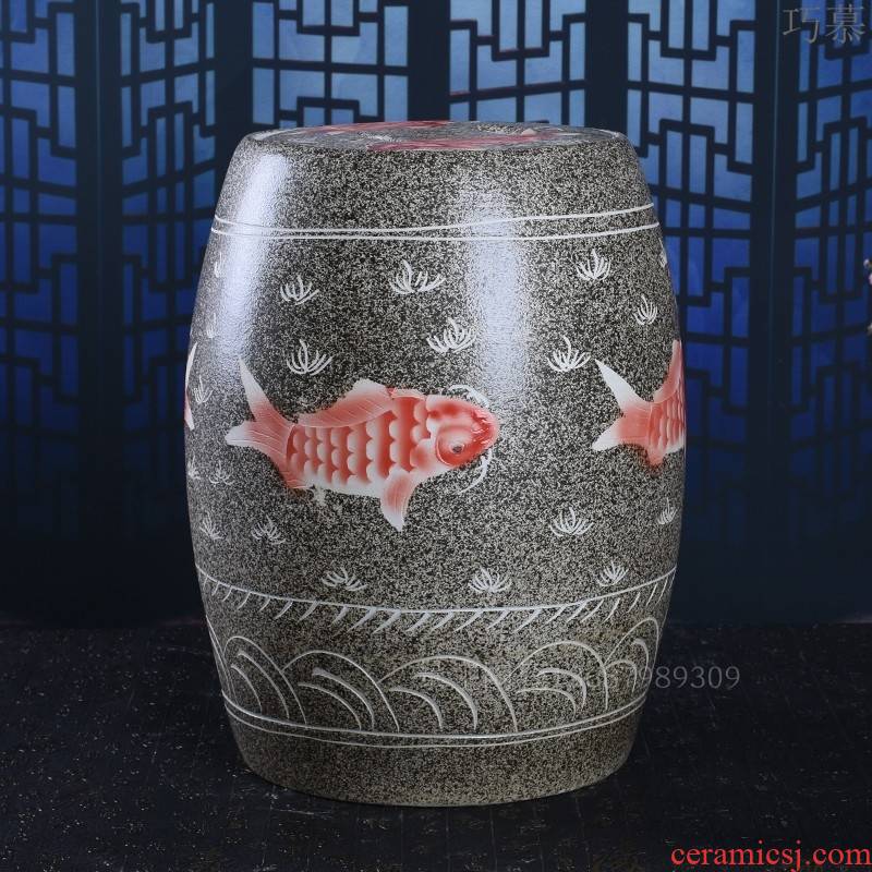 Qiao mu jingdezhen ceramics barrel home 20 jins 30 jins sealed with cover storage tank moistureproof insect - resistant caddy fixings