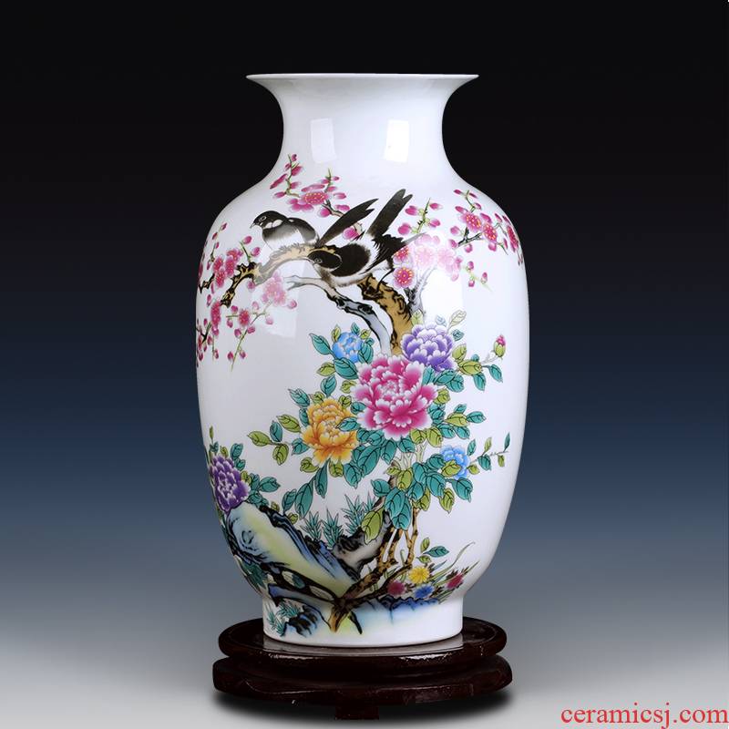 Jingdezhen ceramic vase sitting room home furnishing articles rich ancient frame study Chinese flower arranging, desktop decoration