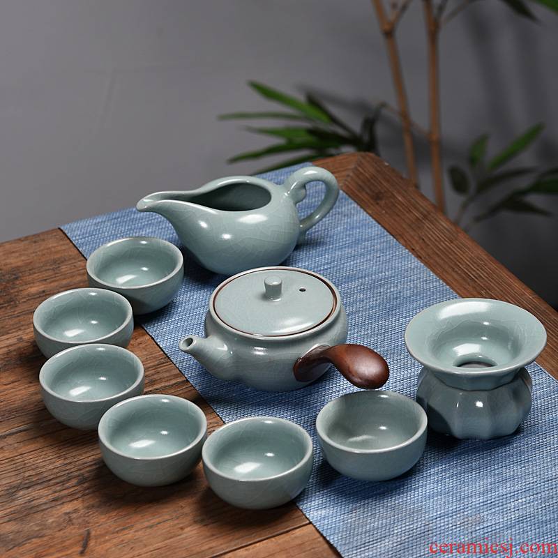 Hui shi ru up kung fu tea set of the teapot teacup side pot of a complete set of your porcelain slice open tea gift set