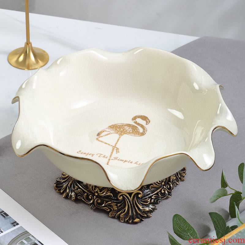 European fruit bowl home sitting room tea table compote creative modern move fashion fruit basin snack plate ceramic