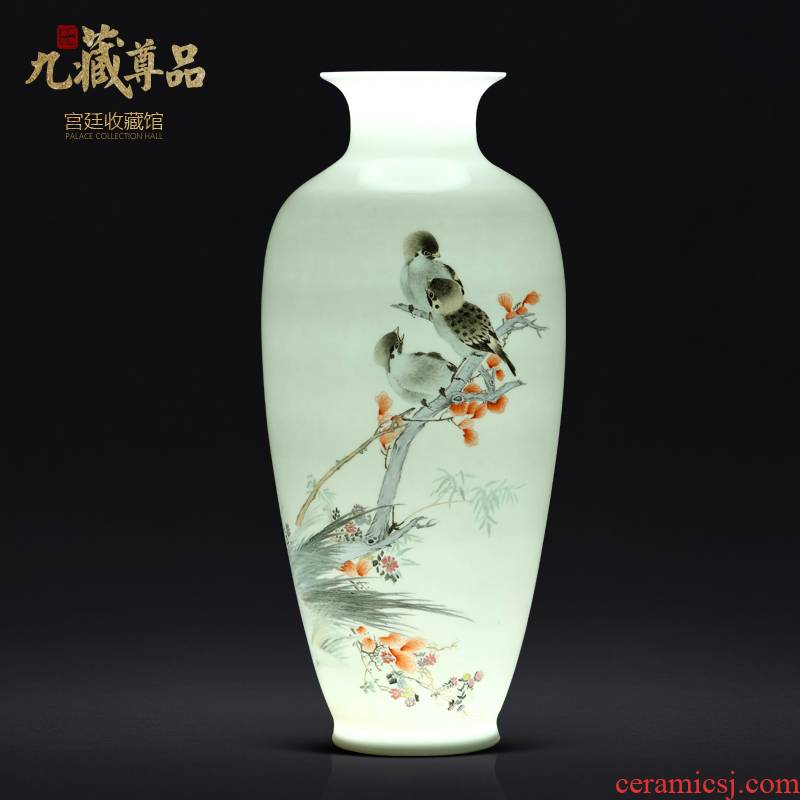 Master hand made enamel thin body painting of flowers and a bottle of jingdezhen ceramics Chinese style living room TV cabinet porch is decorated furnishing articles