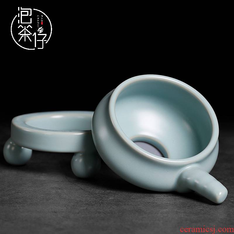 Tea accessories from the screen to open the slice your up) Tea strainer yarn creative stone mill stand suit ceramics