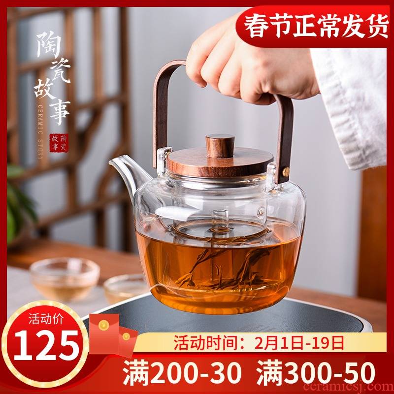 Ceramic teapot story electric TaoLu cooked this suit refractory glass teapot household teapot tea stove to boil tea