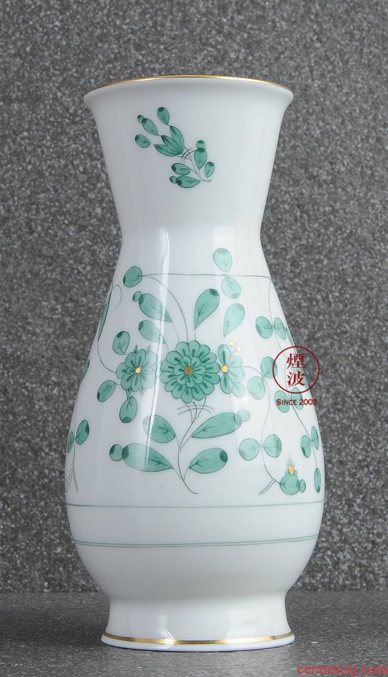 German mason MEISSEN porcelain new clipping green flower vase home furnishing articles 145 mm in India