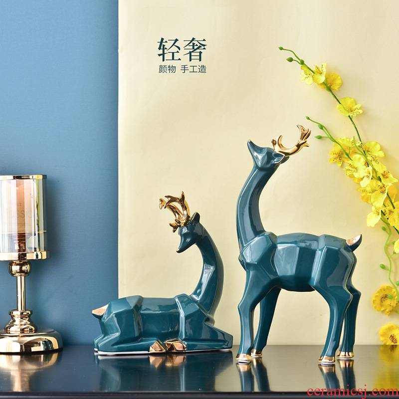 The milu deer ceramic jewelry furnishing articles contracted and I animal furnishing articles furnishing articles ceramic household act The role ofing is tasted, The living room