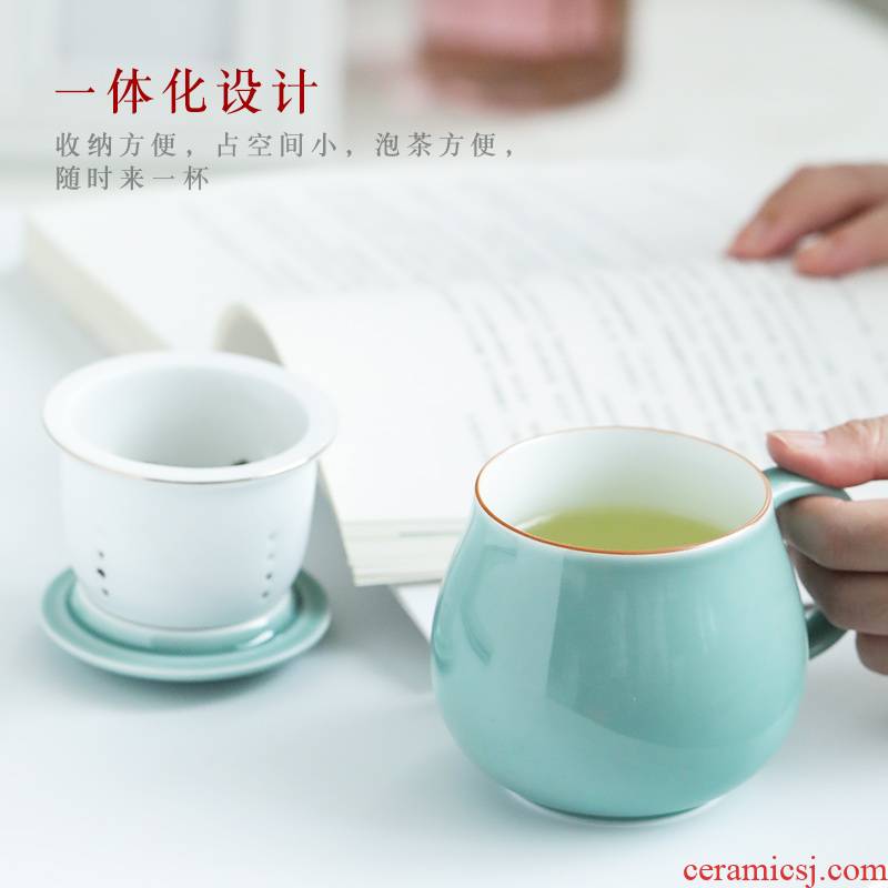 Jingdezhen ceramic filter cup customize personal office cup with cover color glaze keller cup cup tea cups