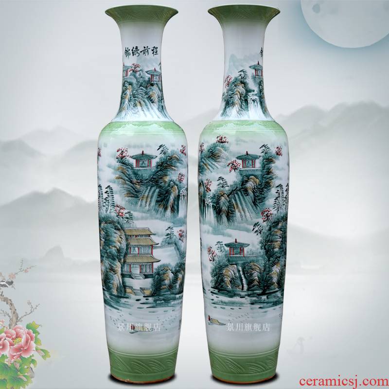Jingdezhen ceramics hand - made color bright future of large vase sitting room hotel modern furnishing articles ornaments