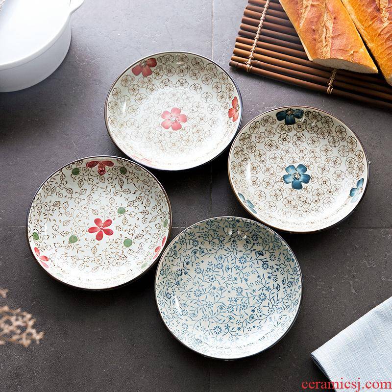 The Japanese kitchen ceramic fruit dish plate and wind series small dishes creative home dinner plate tableware plate