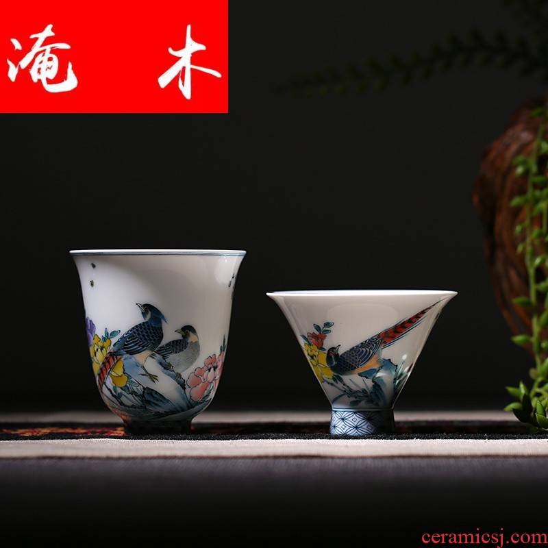 Submerged wood hand - made pastel sample tea cup jingdezhen ceramic cups beautiful celadon red kung fu tea cups of tea