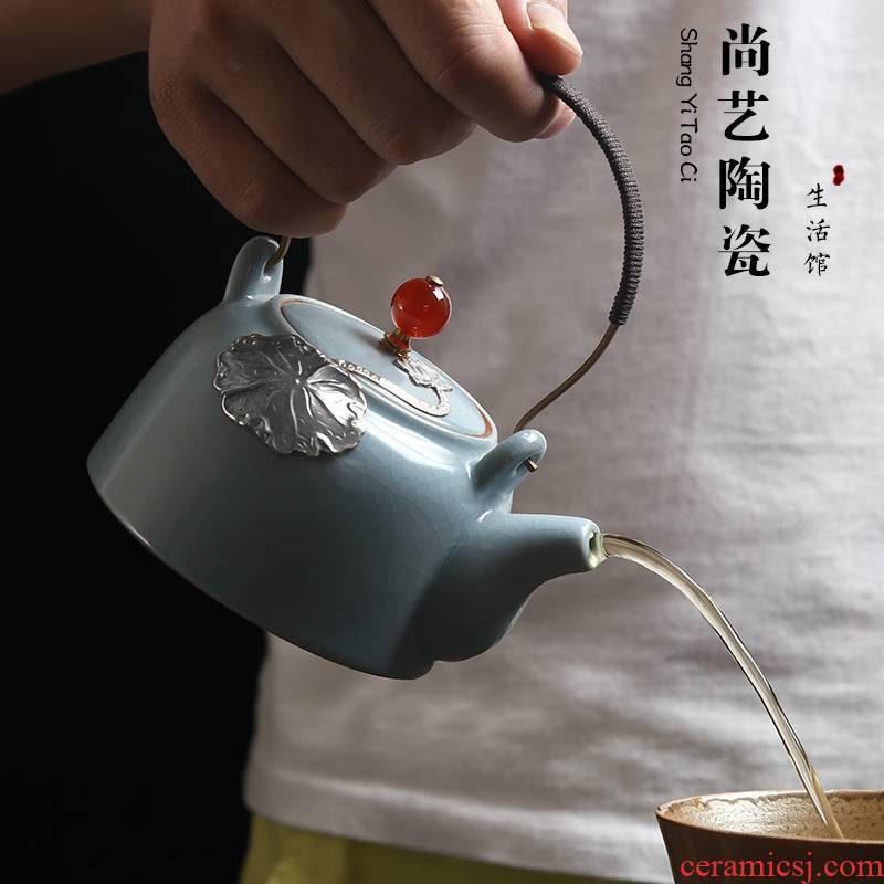 Your up checking silver teapot Japanese start the porcelain pot of tea ware ceramic girder kung fu tea pot