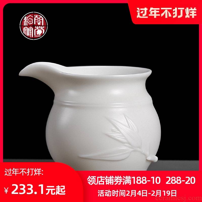 Individual fair keller suet jade high - white male home tea cups of Japanese anaglyph ceramic cup head