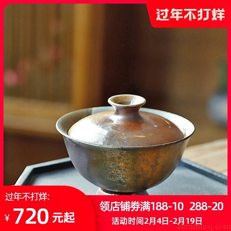 Orphan works hand as tureen tea cups jingdezhen 】 pure manual small wood up change hand grasp pot of tea bowl of Japanese