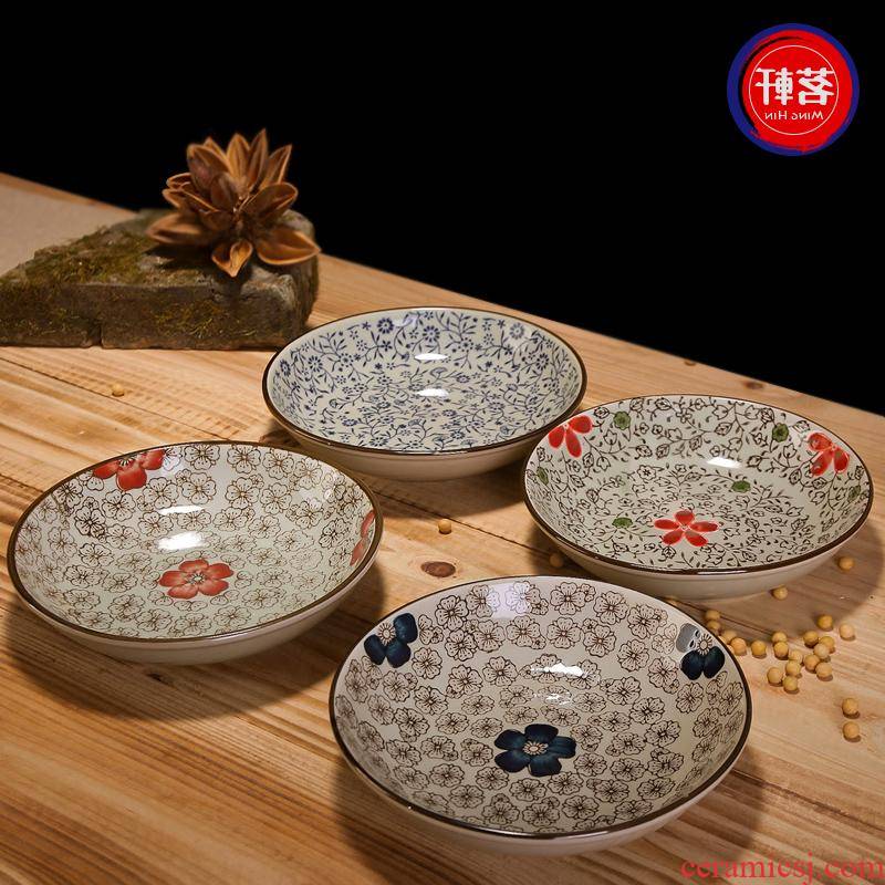 The Japanese kitchen under The glaze color tableware ceramic plate steak plate hotel creative west pot dish dish with fish dish