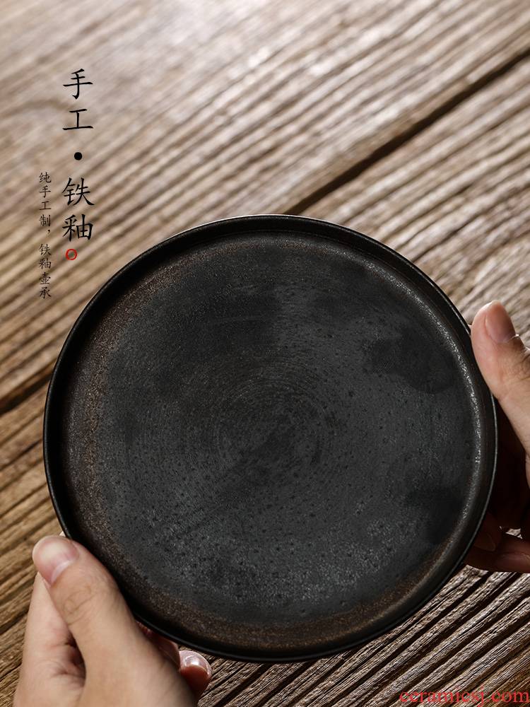 Pure manual color glazed pot of bearing dry terms Taiwan jingdezhen ceramic tea tray mat saving kettle kung fu tea accessories