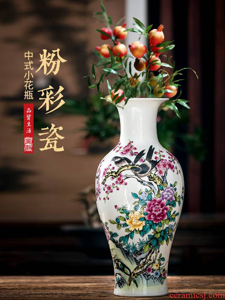 Jingdezhen ceramic dry flower vase sitting room, modern household act the role ofing is tasted furnishing articles flower arranging Chinese TV ark, small handicraft