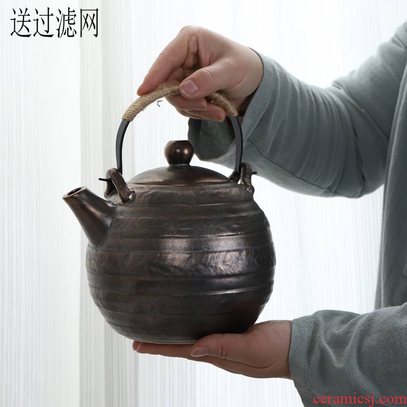 The Big kettle pot with retro ceramics filter 1400 ml KaiShuiHu cool restaurant teapot household pot kettle
