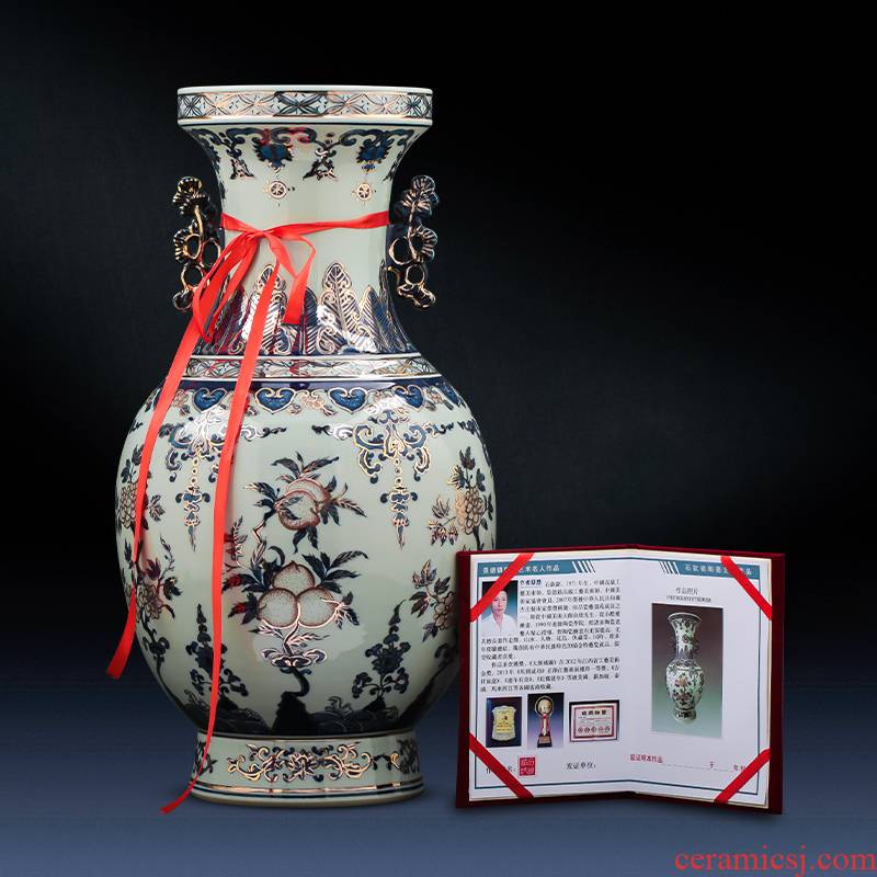 Jingdezhen ceramics famous master see colour imitation qianlong classical light blue and white porcelain vase key-2 luxury furnishing articles household act the role ofing is tasted