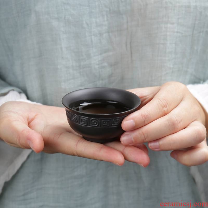 Longed for home opportunely violet arenaceous kung fu tea set contracted undressed ore, black mud of a complete set of the teapot tea cup of black tea