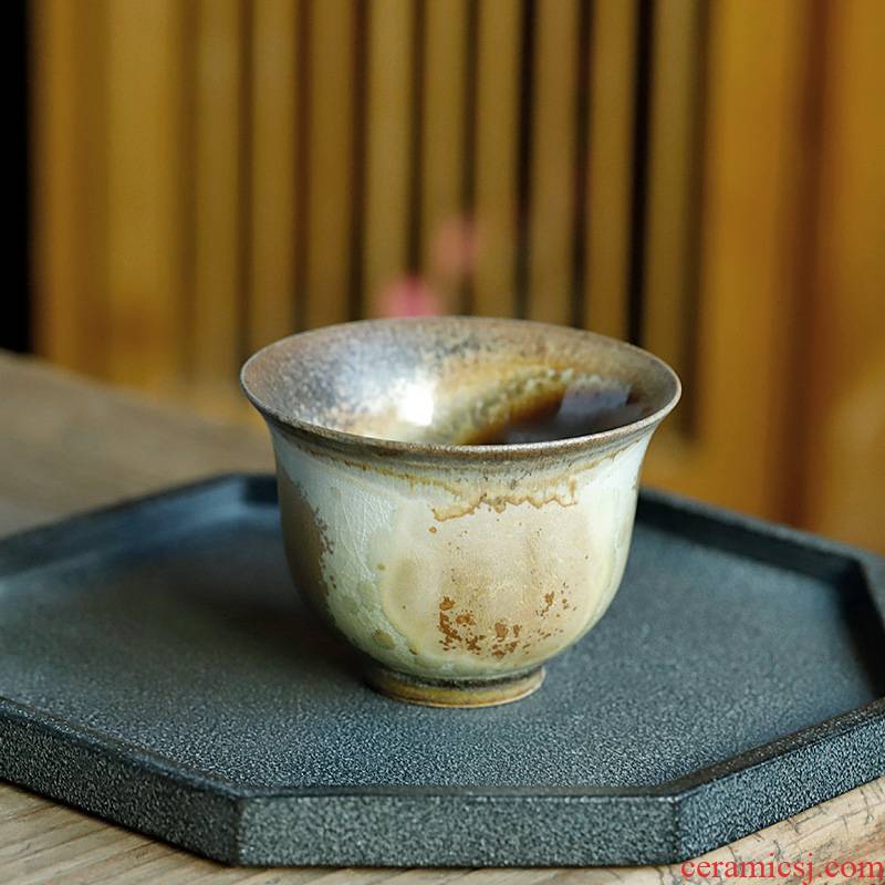 Jingdezhen up orphan works hand made 】 【 naked'm masters cup single pure manual people dedicated to burn the sample tea cup