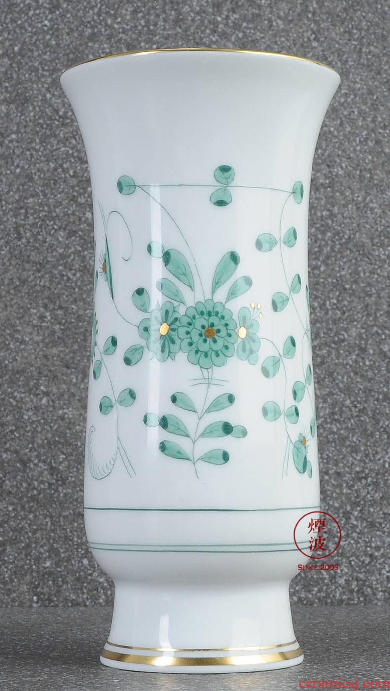 German mason MEISSEN porcelain new clipping green flower vase home furnishing articles 140 mm in India