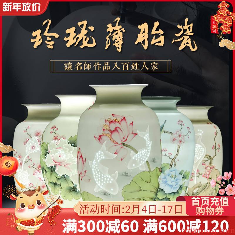 Jingdezhen ceramic vases, flower arranging hand - made furnishing articles sitting room adornment rich ancient frame of Chinese style household porcelain arts and crafts