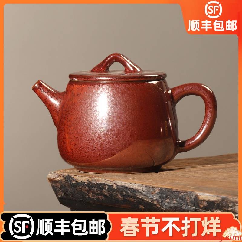 The Master artisan fairy Chen Weichun dragon temmoku teapot single pot of ceramic household hand Japanese teapot tea