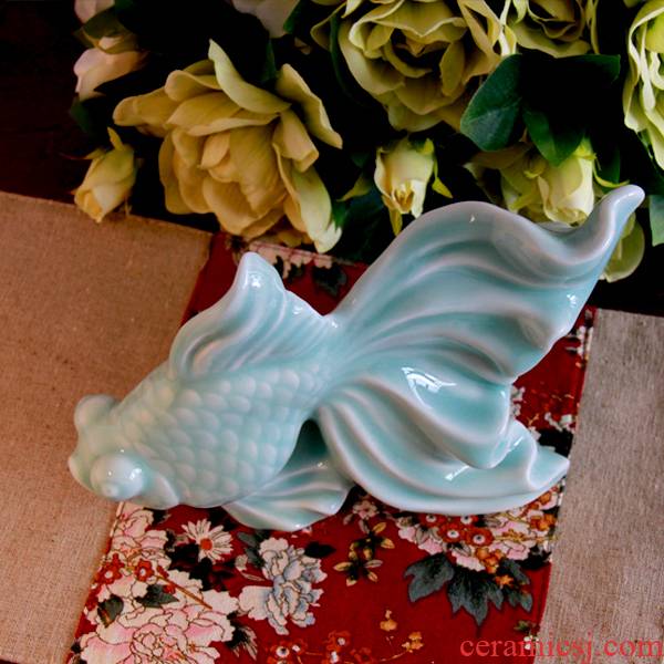 Clever goldfish creative furnishing articles study furnishings jingdezhen ceramic crafts home decoration