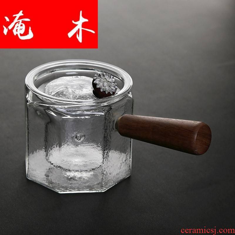 Flooded wooden hammer type glass pure silver by kung fu took pot of filter electric TaoLu cooking pot cup of brew