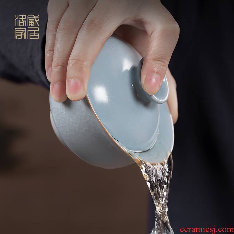 Blower tureen ceramic cups large single three to make tea bowl can raise kung fu tea set your up 250 ml