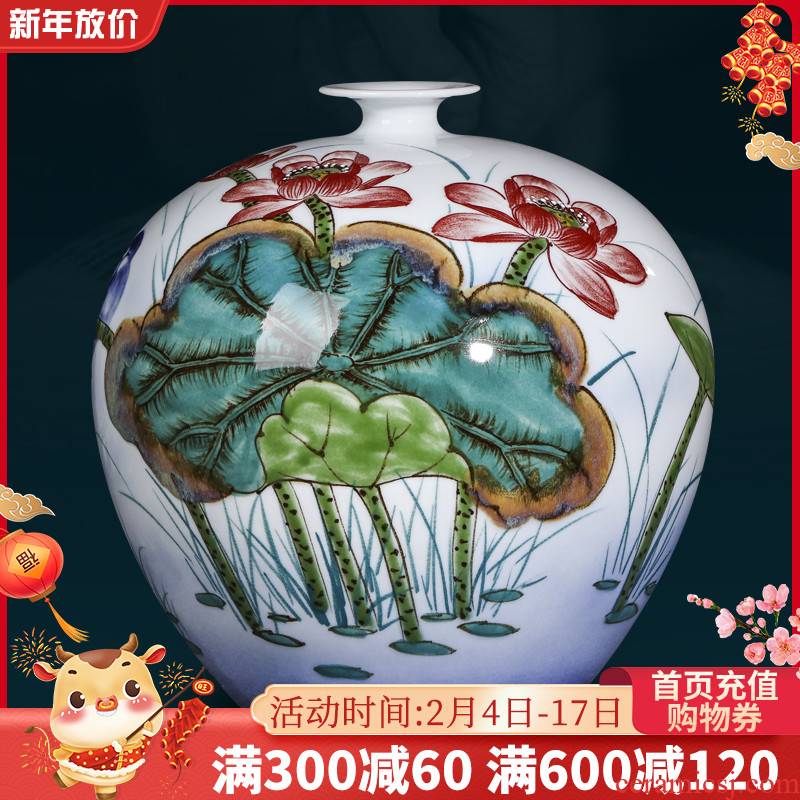 Jingdezhen ceramics famous hand - made vases, Chinese style living room home rich ancient frame wine ark, adornment handicraft furnishing articles