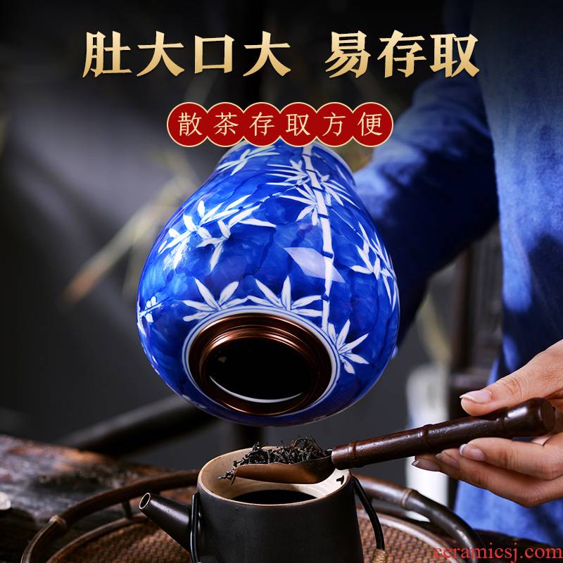 Jingdezhen ceramic tea pot hand - made porcelain small Chinese style tea urn with cover sealed container storage POTS