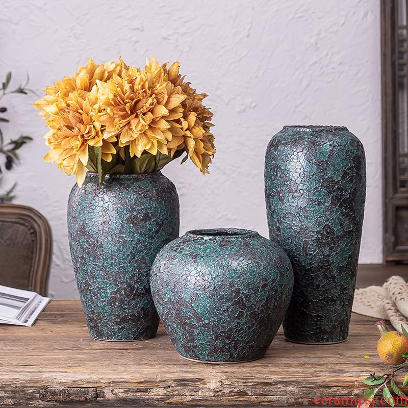 Jingdezhen ceramic vases, new Chinese style restoring ancient ways is the living room table creative dry flower arranging flowers adornment furnishing articles suit