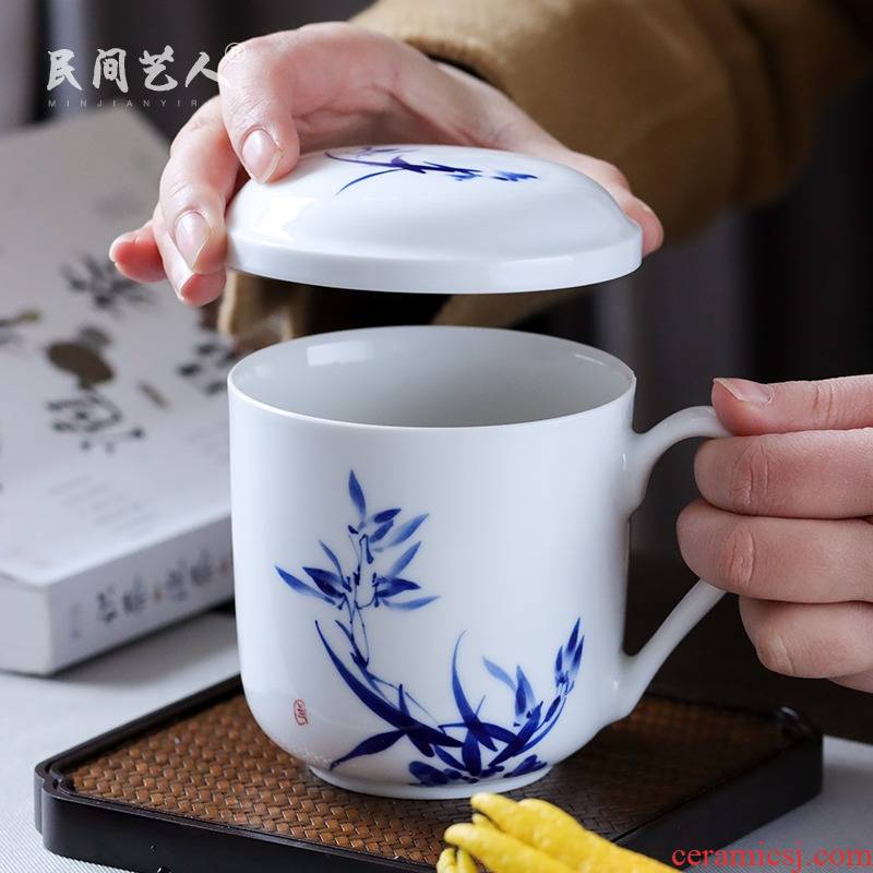 Tea office hand - made glass cup of jingdezhen ceramics filter) separation of Tea Tea cups a single office