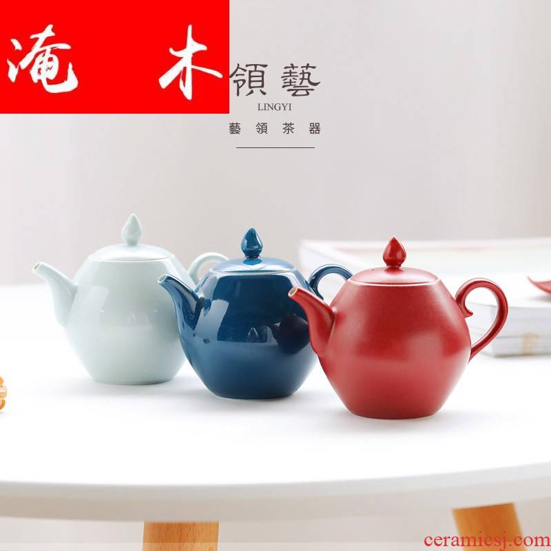 Submerged wood make color ceramic teapot household teapot trumpeter creative the filter single pot contracted household kunfu tea