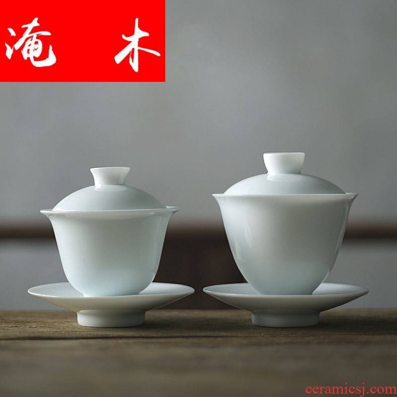 Submerged wood three mercifully machine tureen tea cups of jingdezhen ceramic kung fu home hot trumpet three only pure manual mercifully