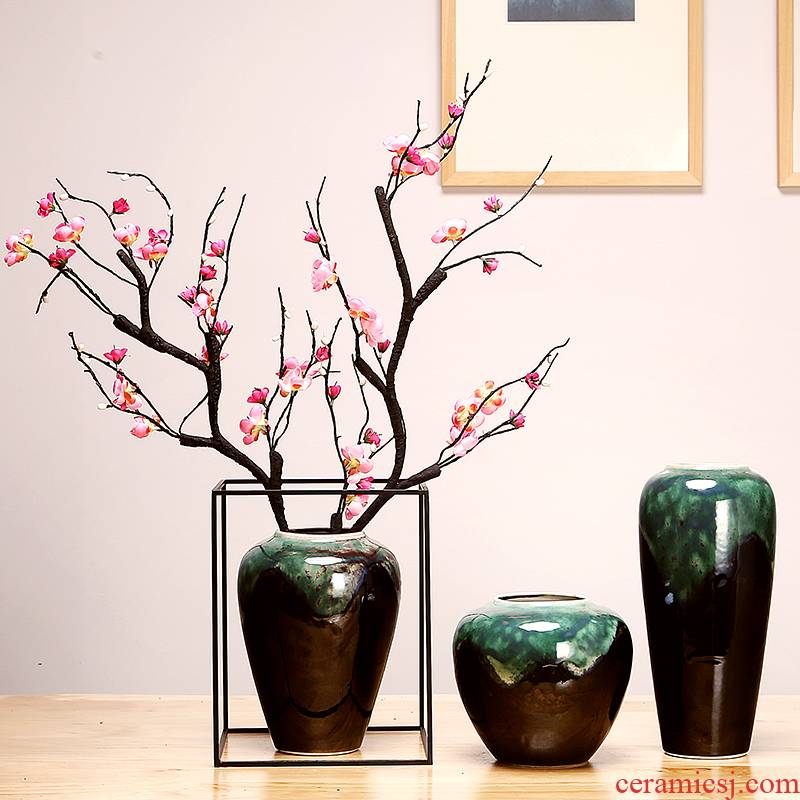 Jingdezhen ceramics by hand vase modern creative new Chinese style living room porch home furnishing articles suit arranging flowers