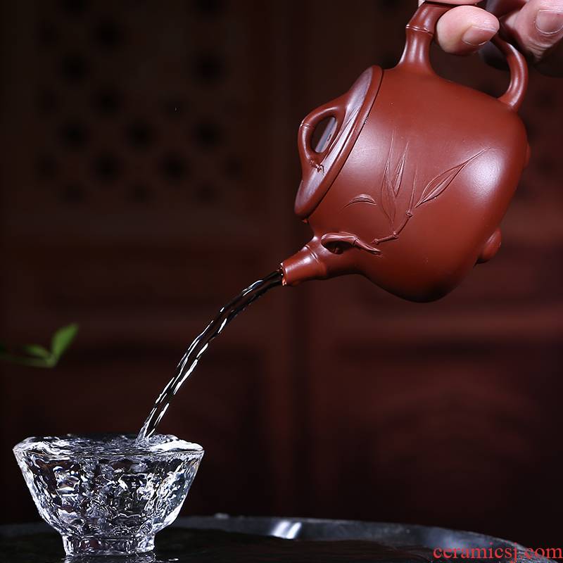 Yixing it undressed ore dahongpao bamboo kaolinite ladle capacity of 270 ml of tea sets