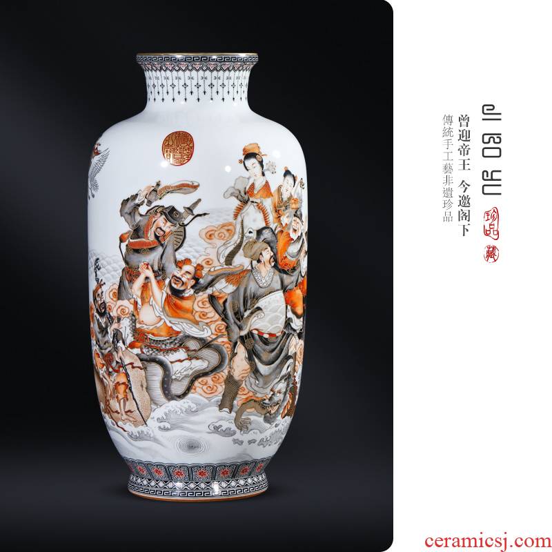 The Qing qianlong hand - made color ink paint ensemble vase Chinese jingdezhen ceramics sitting room porch decorate furnishing articles