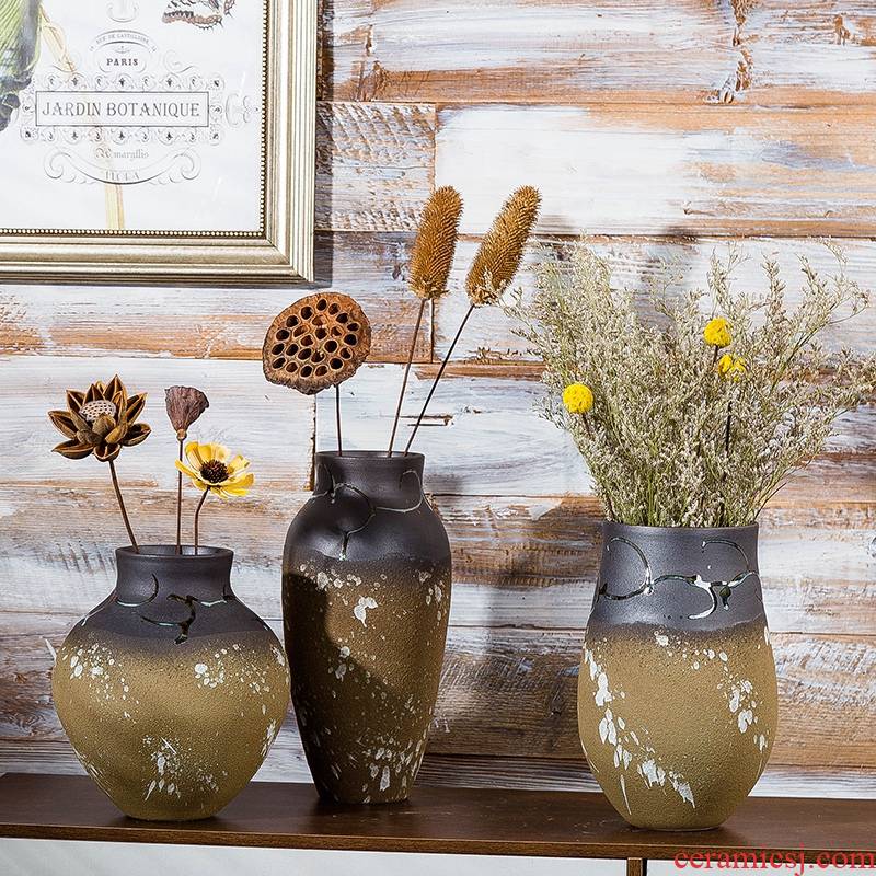 Jingdezhen ceramic vase furnishing articles dried flower flower implement I and contracted household sitting room adornment table dry flower arrangement to restore ancient ways