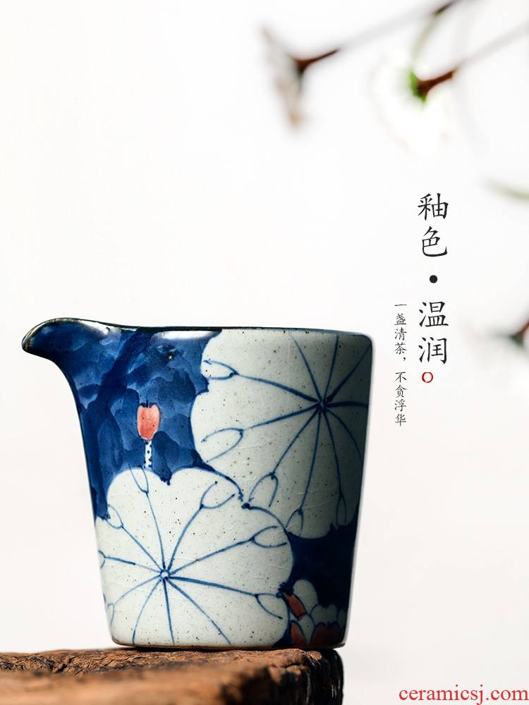 Jingdezhen kung fu tea tea set a single ceramic fair keller points is reasonable heat resisting high temperature pot of blue and white hand draw lotus