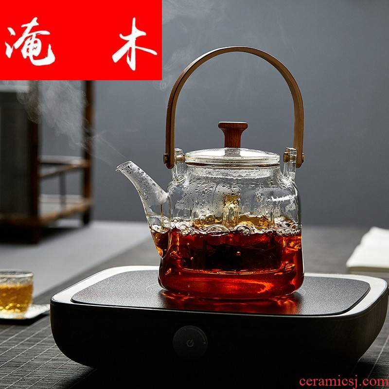 Flooded wooden Japanese high - temperature glass teapot cooked pu - erh tea, black tea tea steamer household electricity TaoLu special kettle mercifully