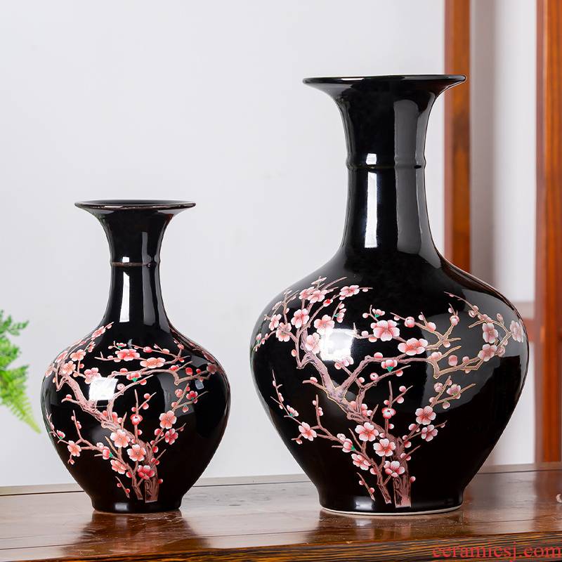 Jingdezhen ceramics sharply porcelain glaze vase sitting room of Chinese style household adornment flower arranging TV ark, handicraft