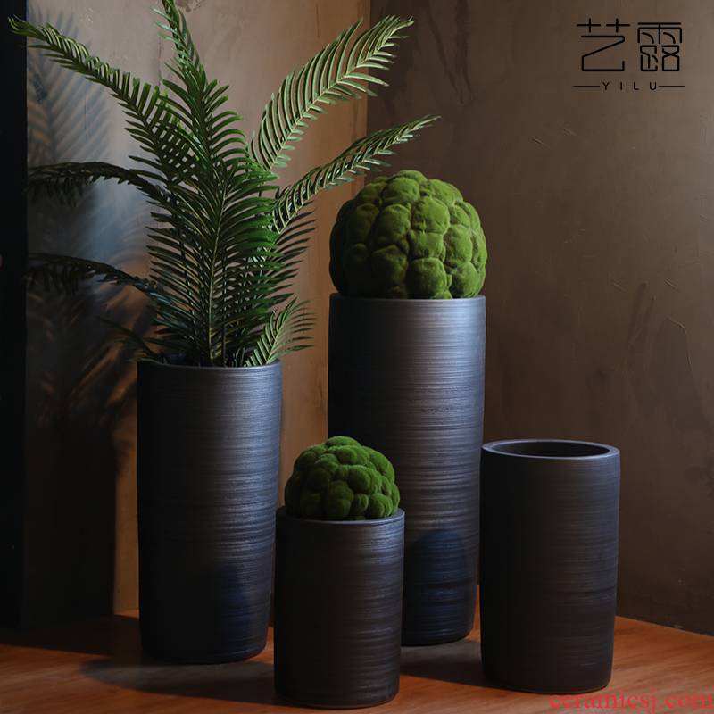 Large flower pot ceramic furnishing articles of Chinese style restoring ancient ways POTS sitting room hotel decoration flower arranging dried flowers thick ceramic bottle