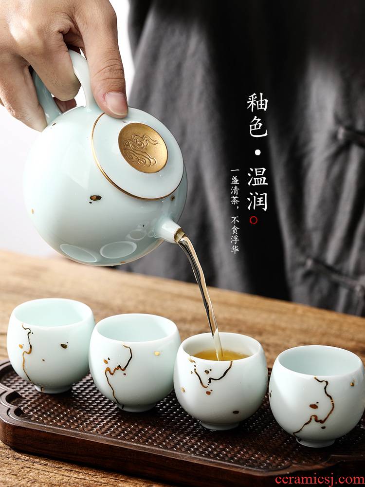 Jingdezhen checking sample tea cup single CPU ceramic masters cup single CPU kunfu tea powders shadow green tea set