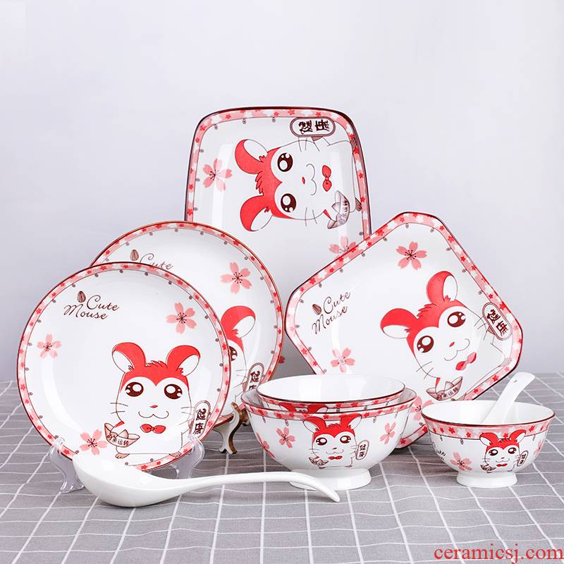 Circle will home 10 only to jingdezhen 0 suits for the Chinese style household ceramic deep dish 8 inches round FanPan card