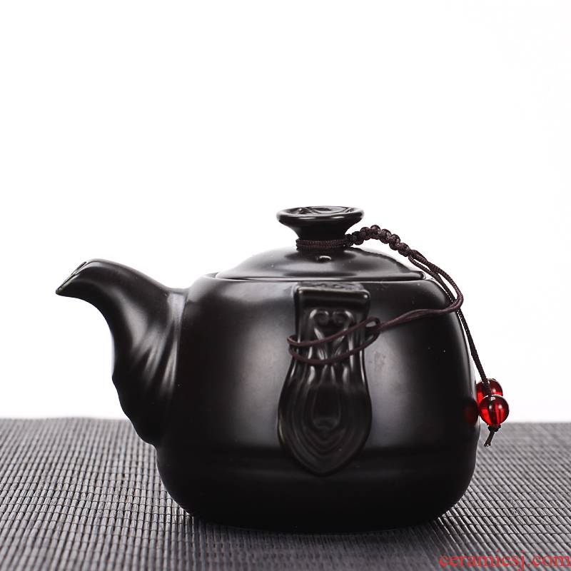 Ceramic teapot single pot home of kung fu tea set a single finger little teapot creative Japanese tea tea