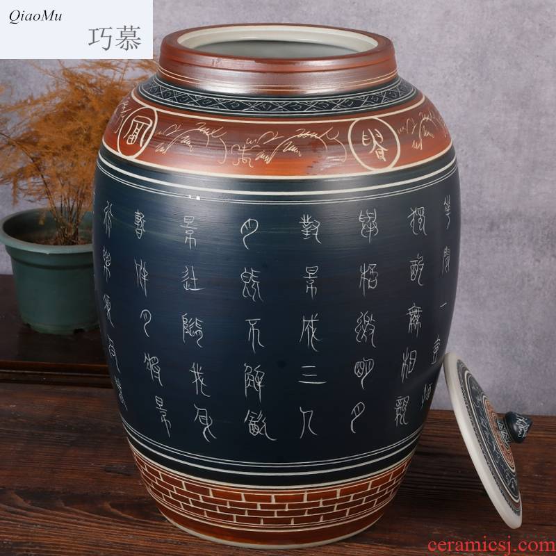 Qiao mu jingdezhen ceramic barrel 50 pounds with high temperature porcelain storage tank tank cylinder caddy fixings manual its