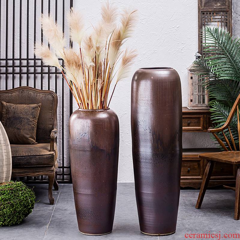 Large vases, jingdezhen ceramic furnishing articles sitting room the hotel Chinese flower arranging dried flowers, porcelain clay restoring ancient ways